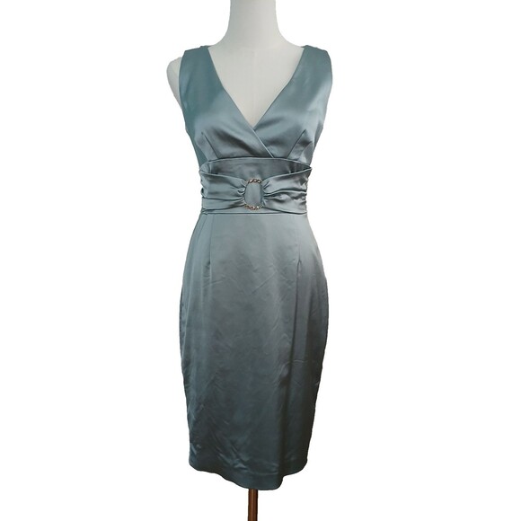 Kay Unger Women's Cocktail Party Dress Size 4 Satin Evening Wedding Guest Classy - Picture 1 of 15